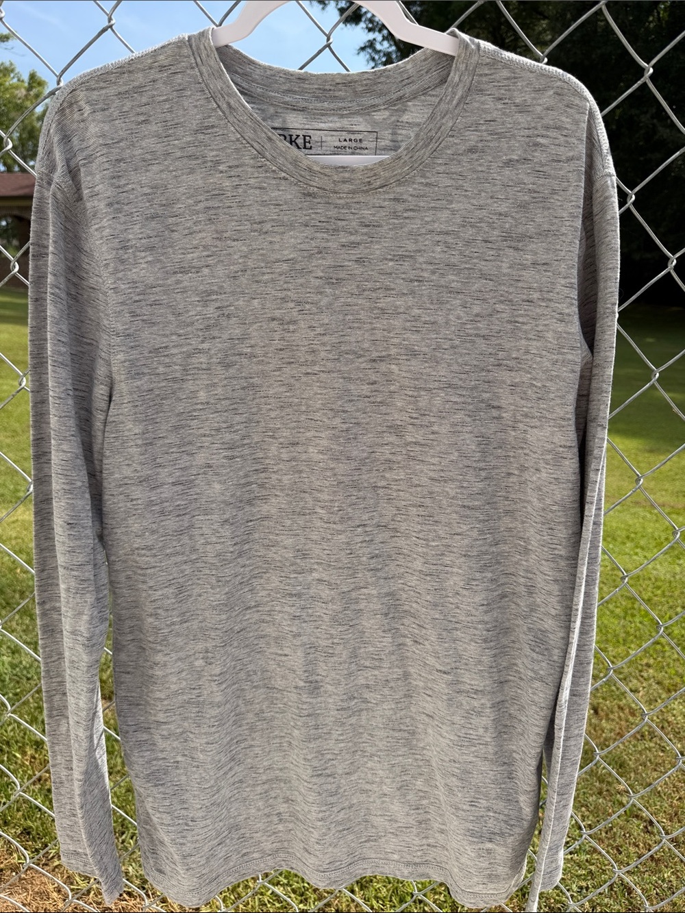 BKE Light Gray Men's Long-Sleeve Crewneck Shirt